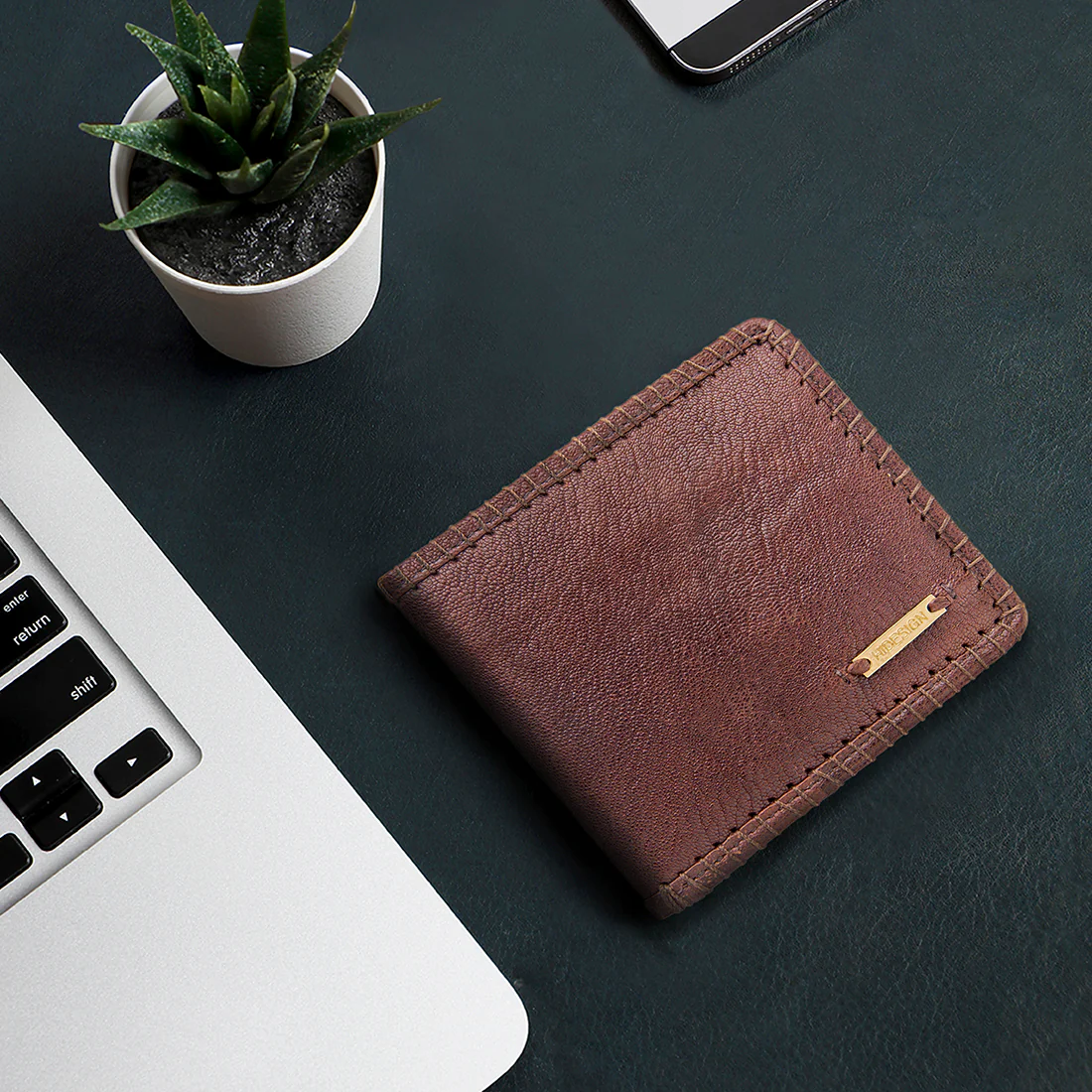 247-2020  Brown Leather Bi-Fold Wallet - Image 2