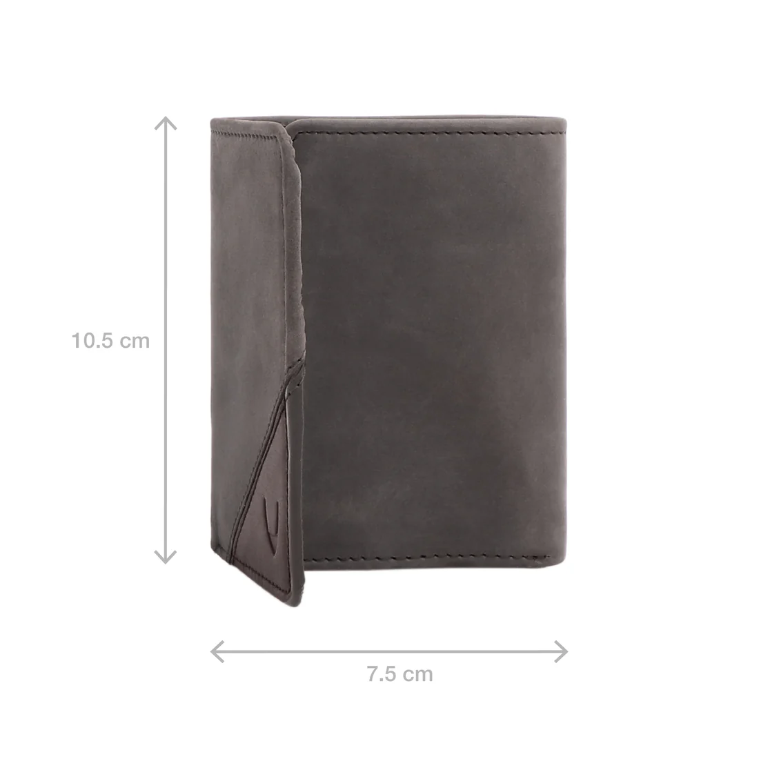 255-Tf Brown Leather Trifold Wallet - Image 7