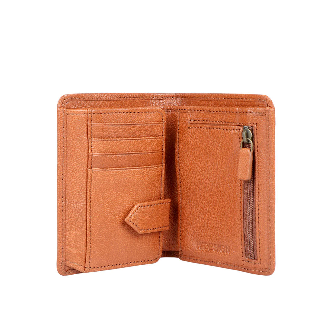 258-L108F  Tan Leather Bi-Fold Wallet - Image 3