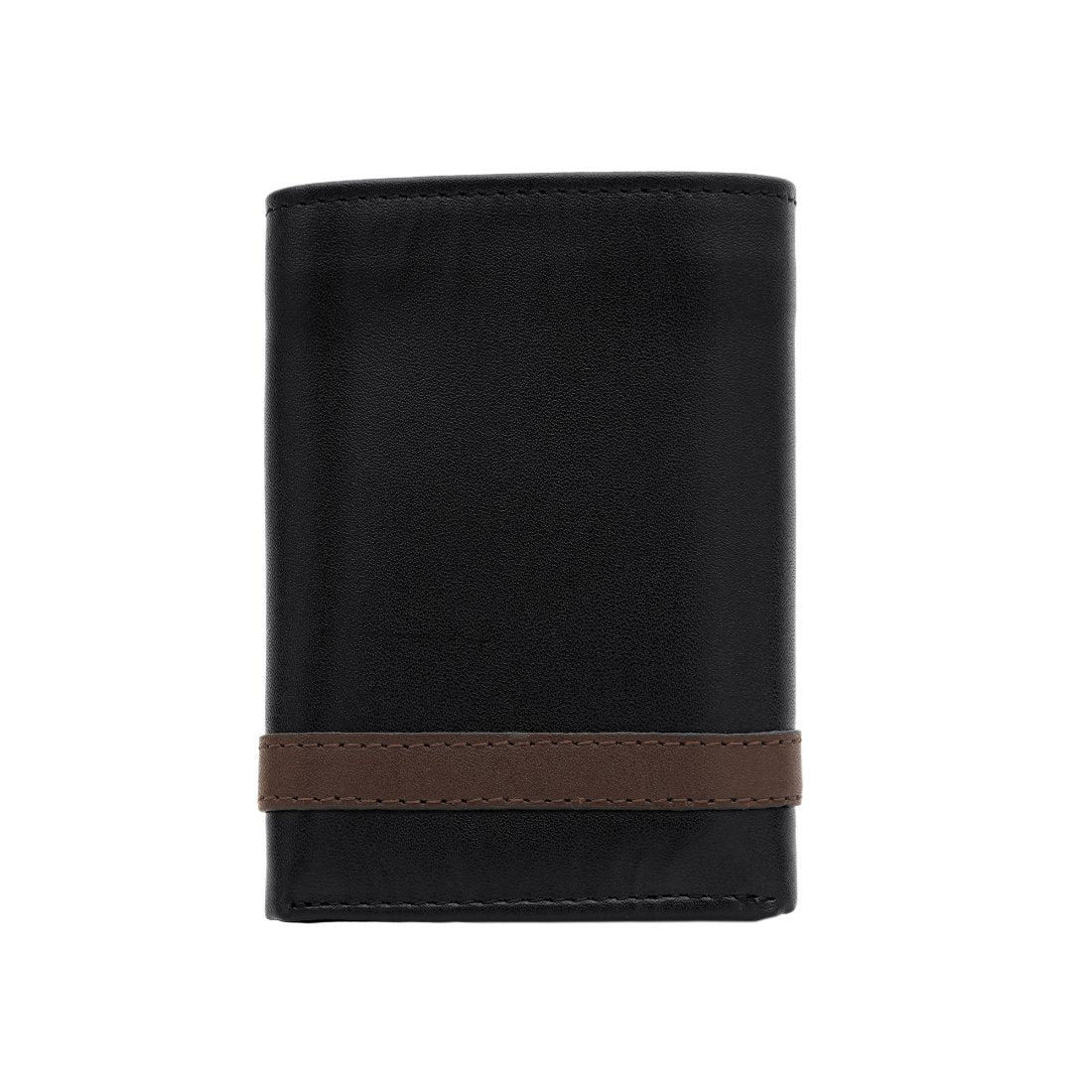 259-Tf Black Leather Trifold Wallet - Image 5