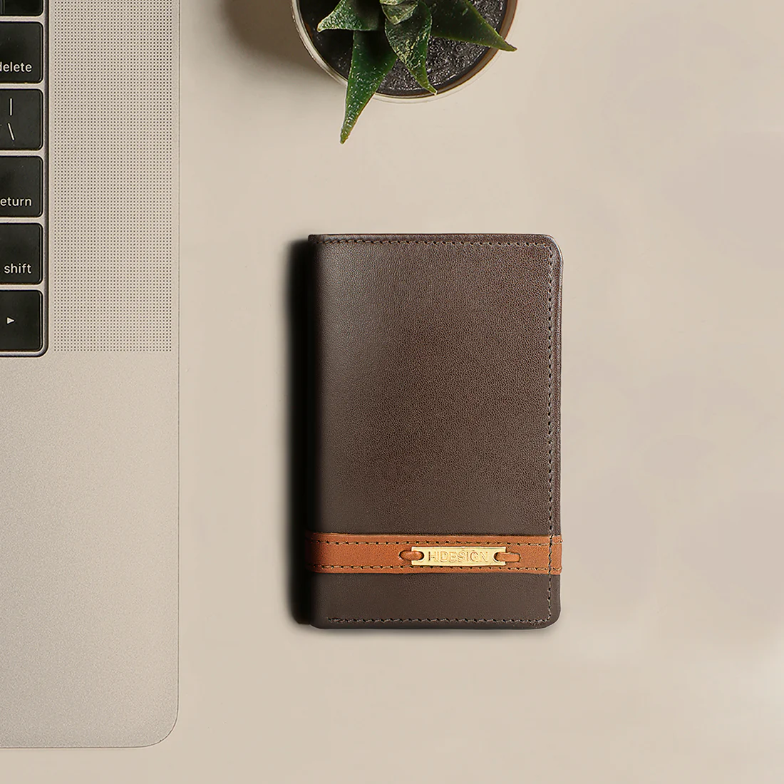 259-Tf Brown Leather Trifold Wallet - Image 2