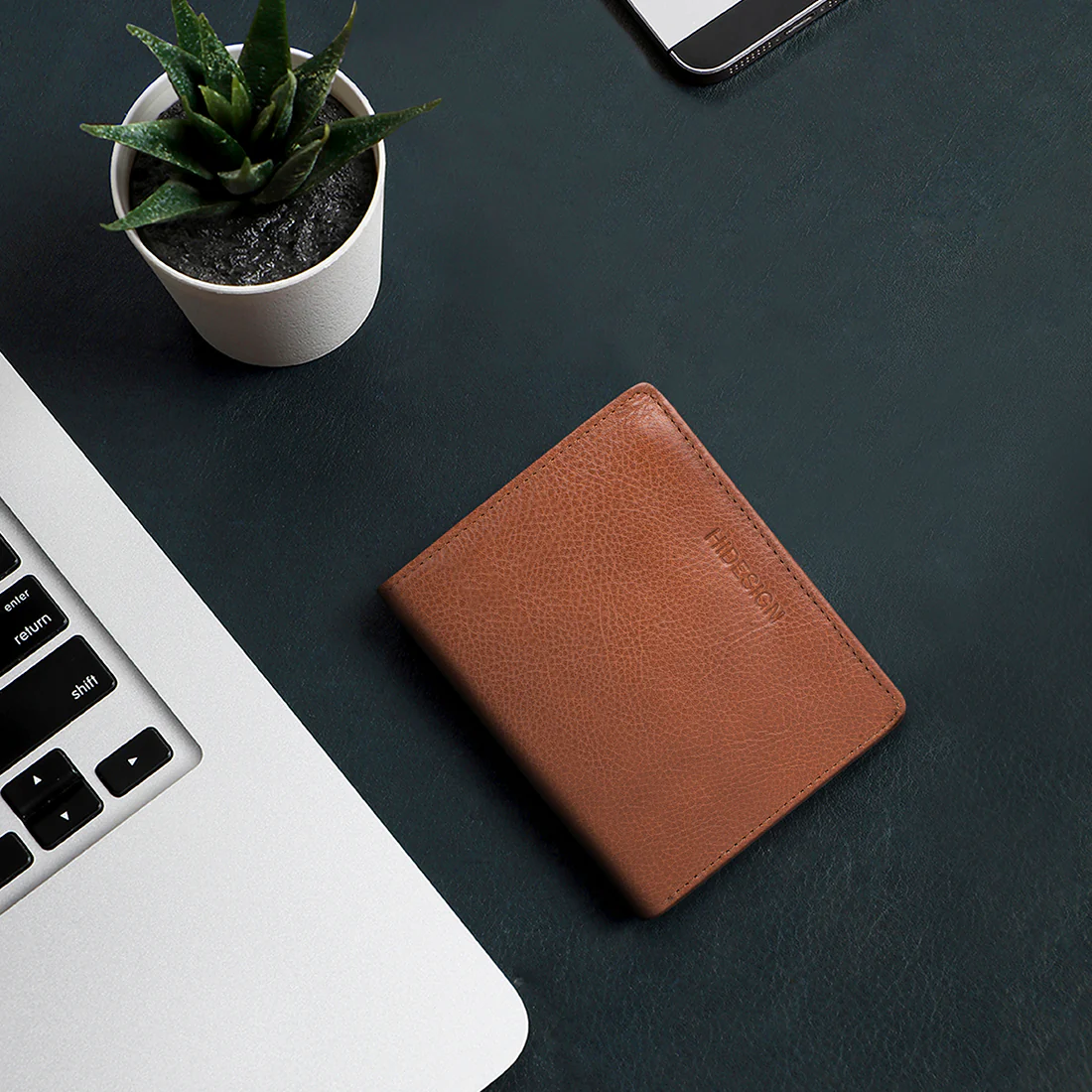 291-L108  Tan Leather Bi-Fold Wallet - Image 2