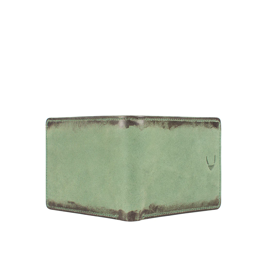296-017 Green Leather Bi-Fold Wallet - Image 3