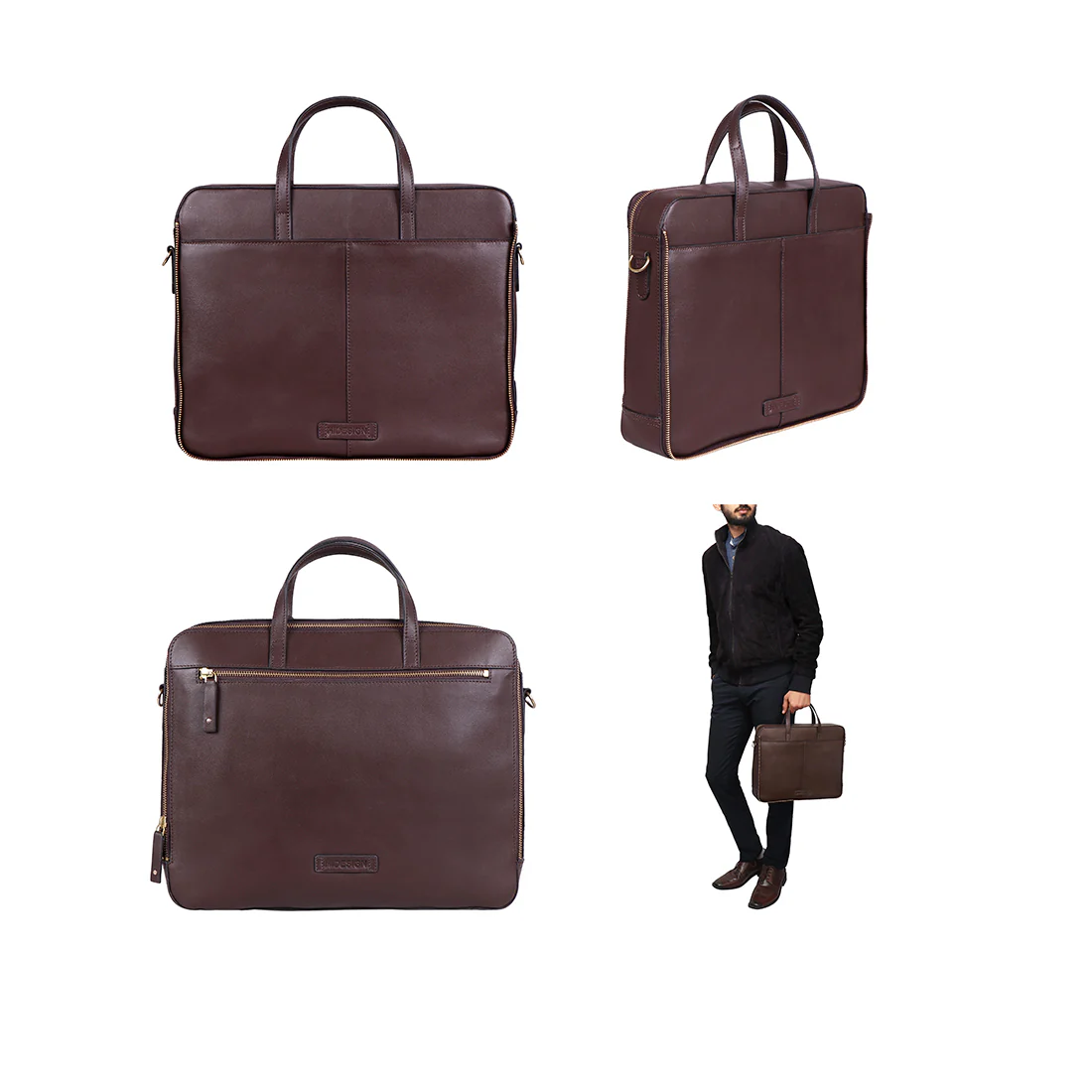3 Musketeers 02 Tan Leather  Briefcase - Image 7