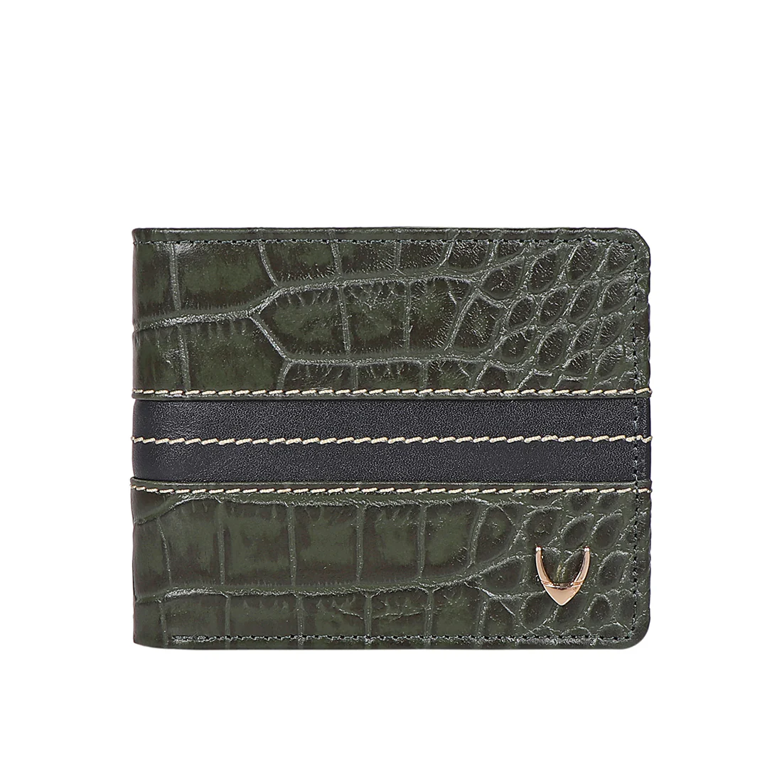 311-490 Sb Green Leather Bi-Fold Wallet