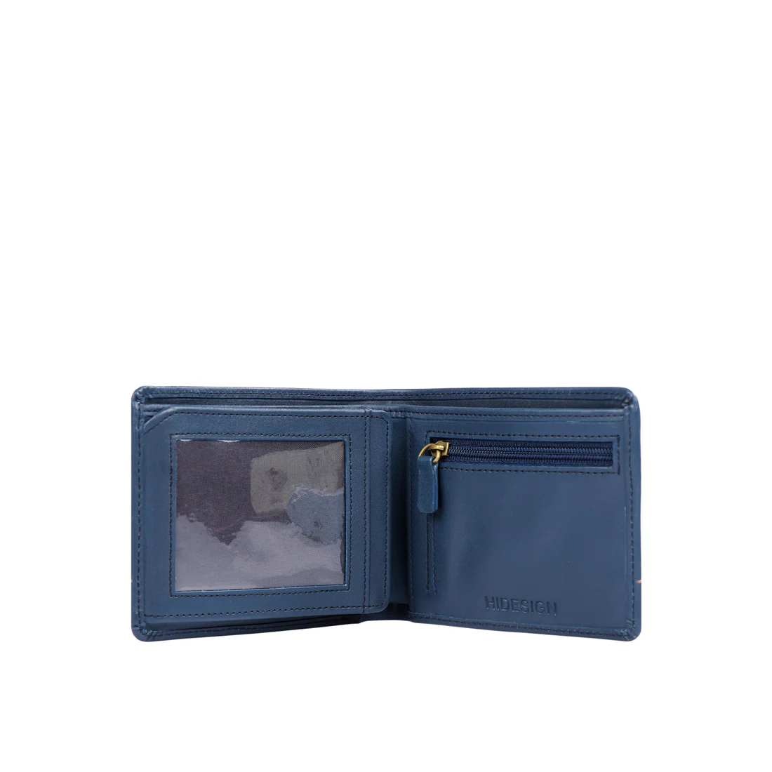 313-490 Tf Blue Leather Bi-Fold Wallet - Image 2