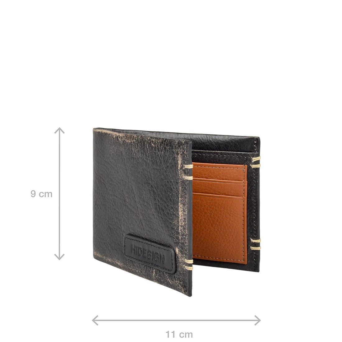 383-017 Black Leather Bi-Fold Wallet - Image 4