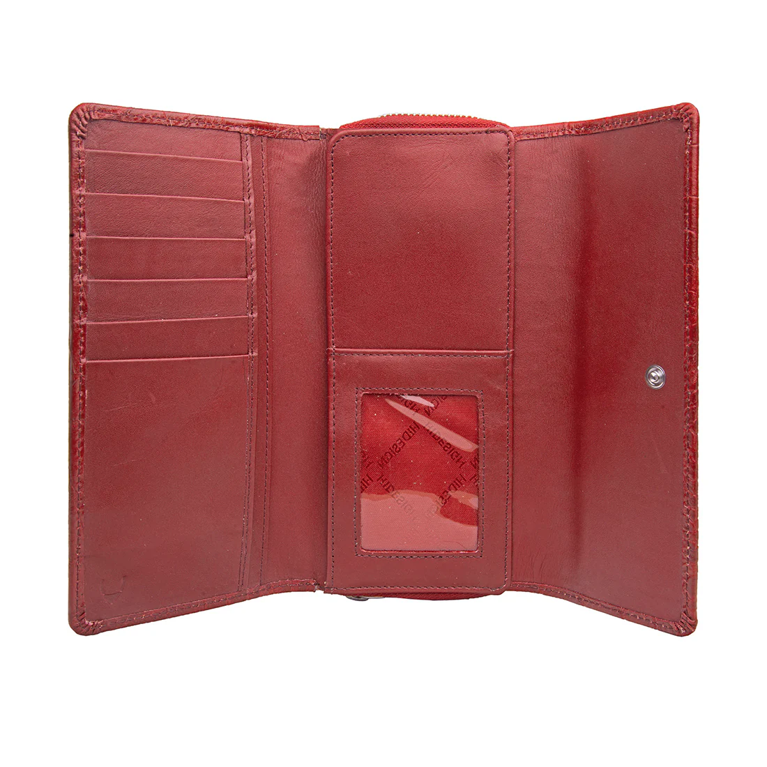 526 Red Leather Trifold Wallet - Image 3