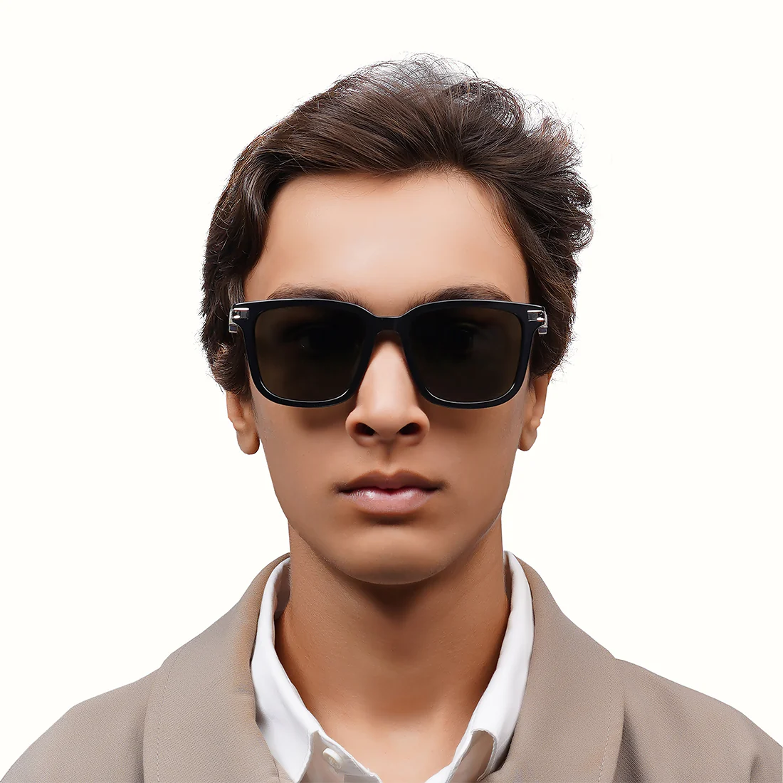 Achilles Men's Grey Wayfarer Sunglasses - Image 2