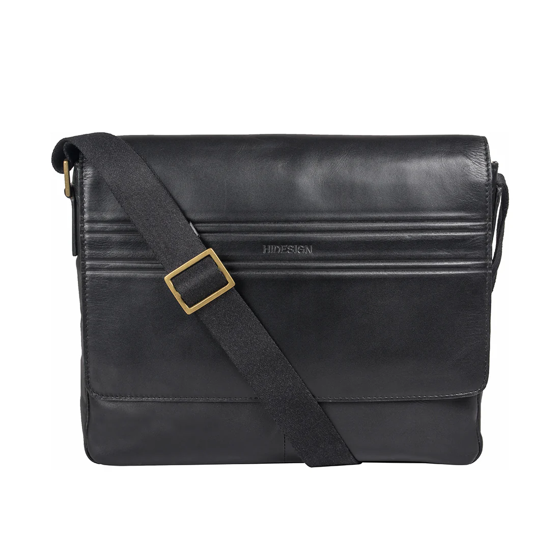 Adam 01 Black Leather  Messenger Bag - Image 2