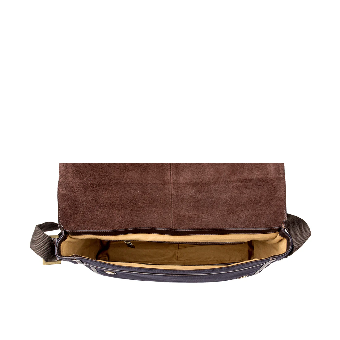 Aiden 01 Brown Canvas Messenger Bag - Image 4