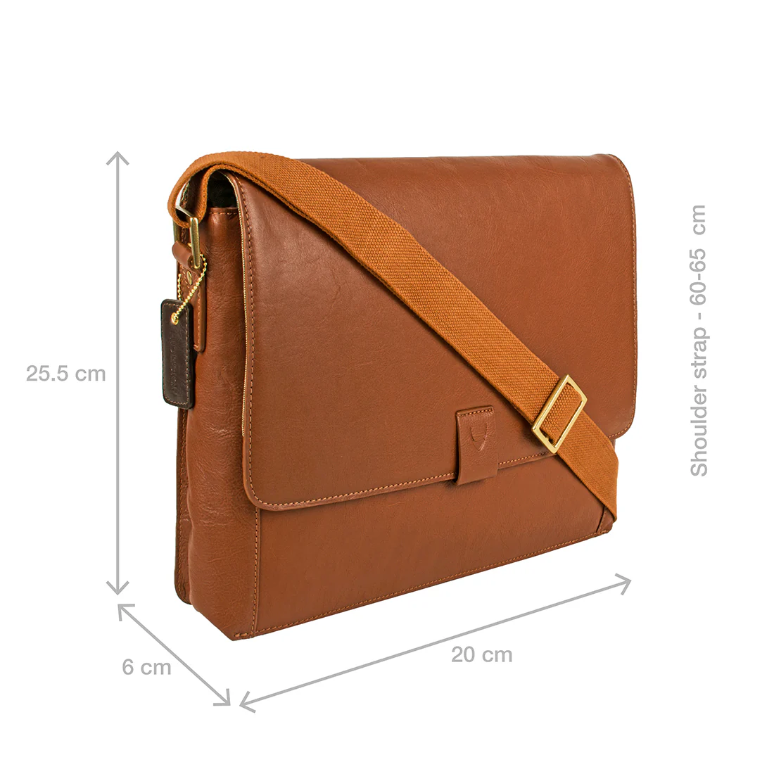 Aiden 01 Tan Leather  Messenger Bag - Image 2