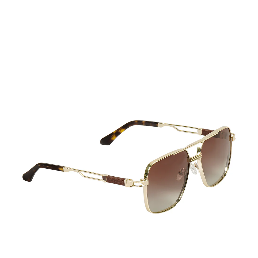 Ajax Men's Brown Aviator Sunglasses - Image 5