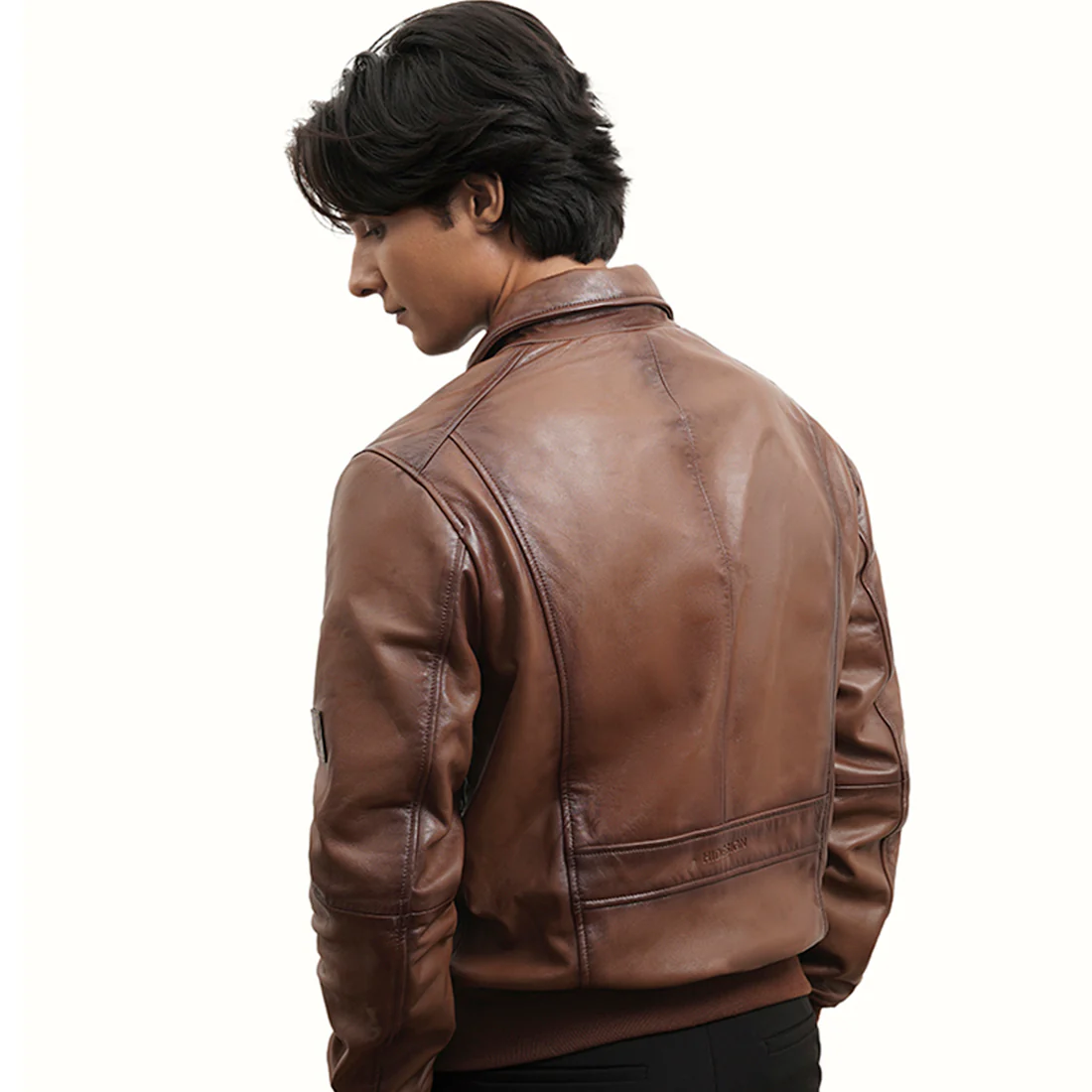 Alcaraz Men's Tan Flight Style Leather Jacket - Image 3