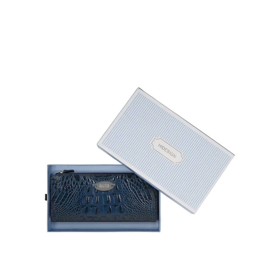 Alisson W2 Blue Leather Bi-Fold Wallet - Image 10