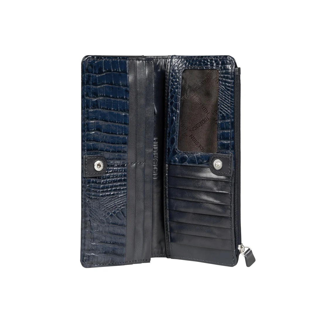 Alisson W2 Blue Leather Bi-Fold Wallet - Image 6