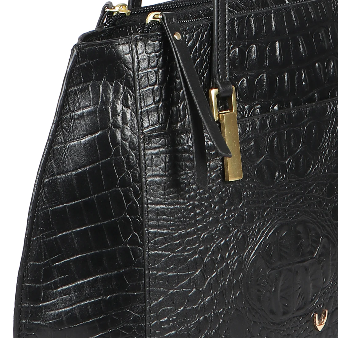 Alive 02 Black Leather Tote Bag - Image 4