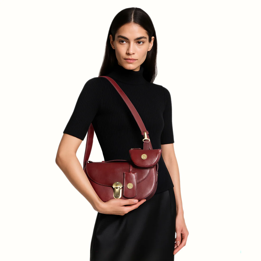 Alps 01 Red Leather Shoulder Bag - Image 2