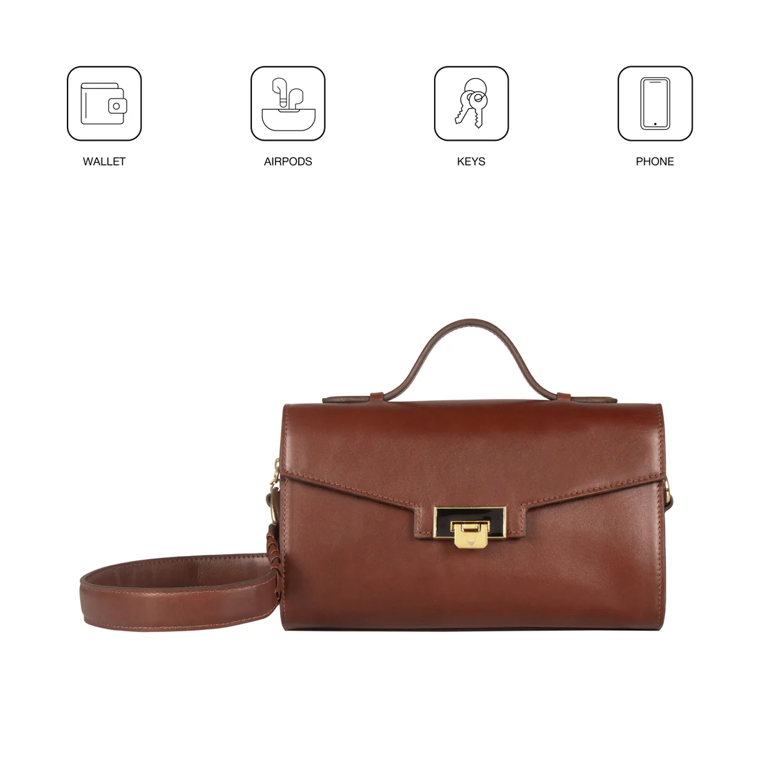 Alps 02 Tan Leather Shoulder Bag - Image 11
