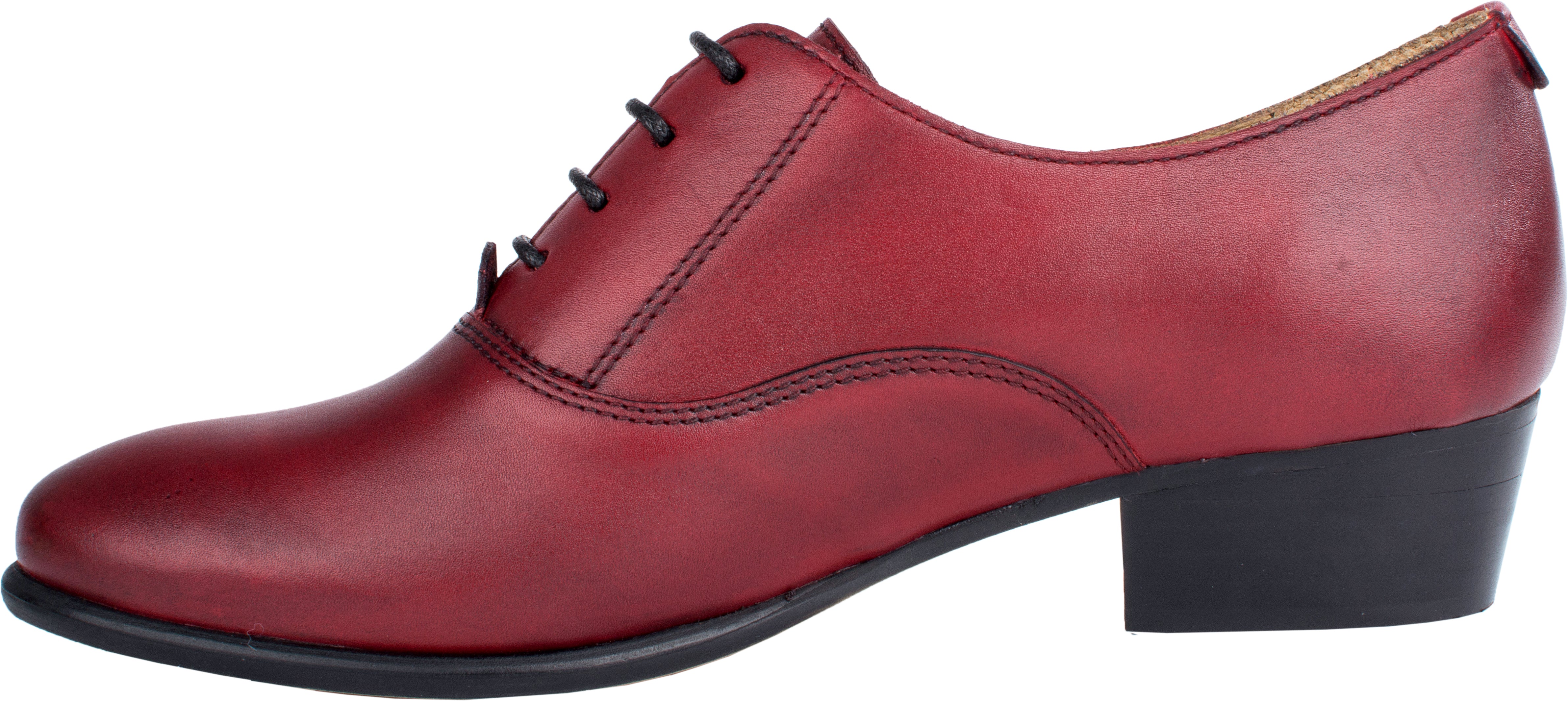 Amal Women's Red Leather Oxford - Image 3