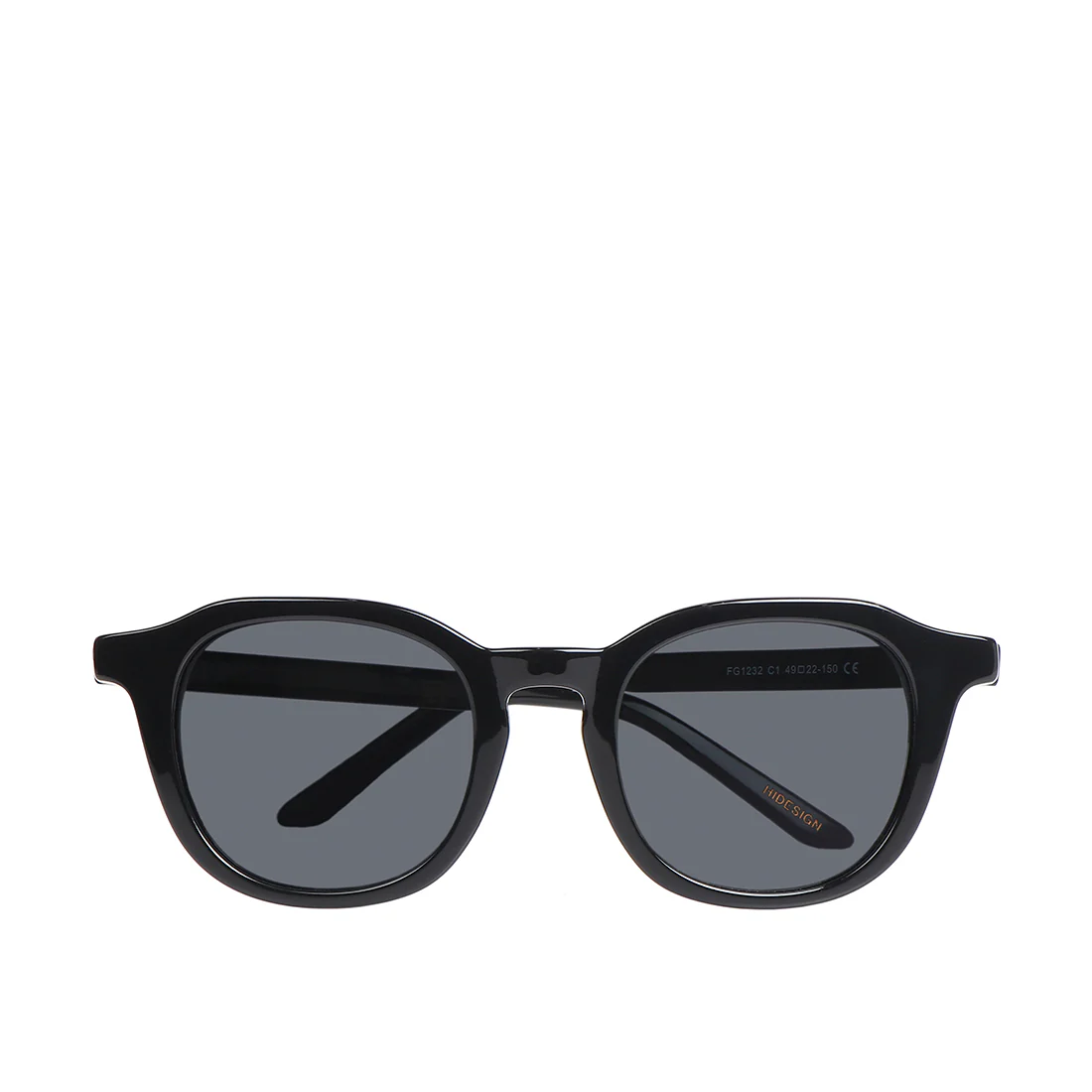 Amalfi Unisex Black Round Sunglasses