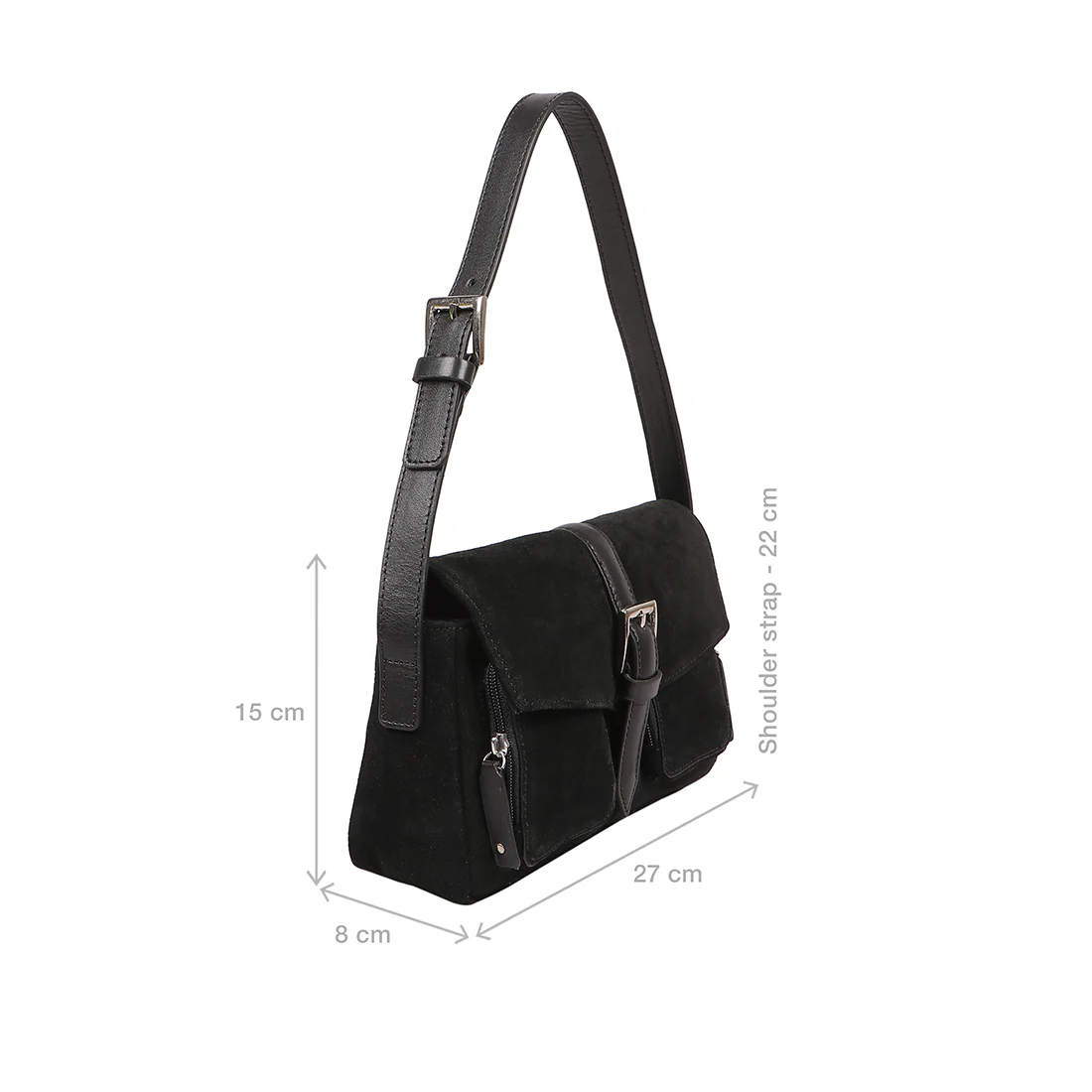 Amy 02 Black Leather Baguette - Image 3