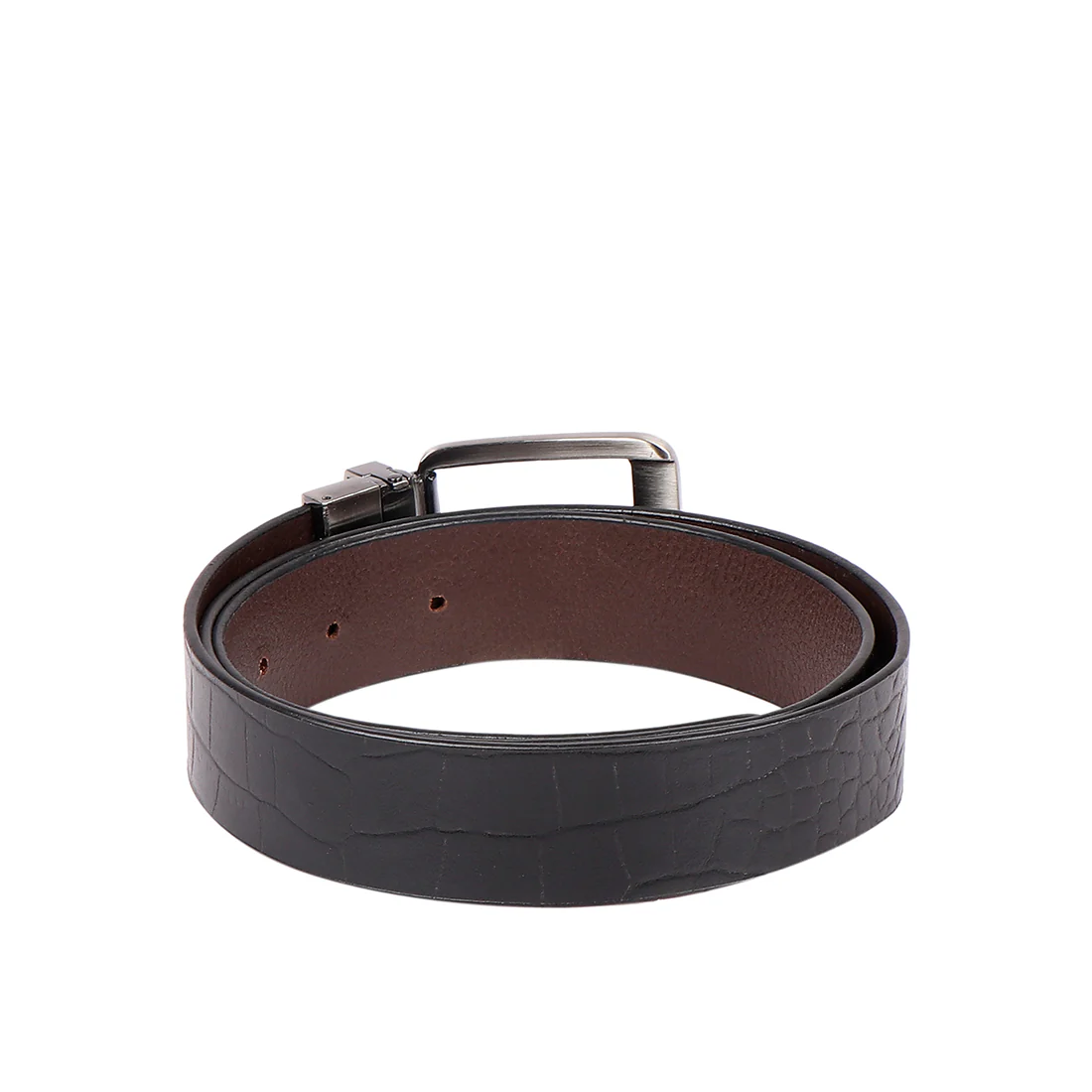 Andes 01 Men's Black Reversible Leather Belt - Image 3