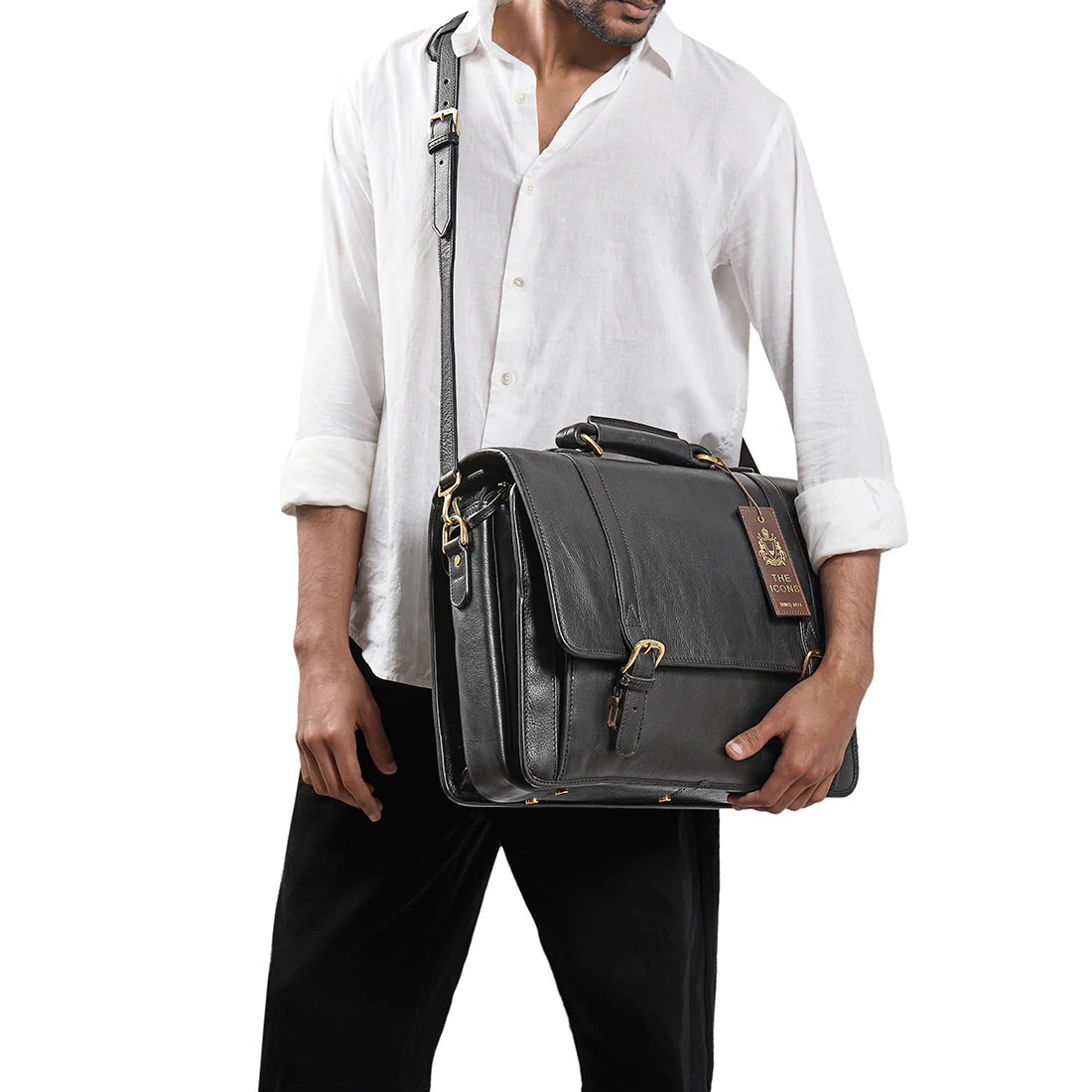 Andre 4215 Black Leather  Briefcase - Image 5