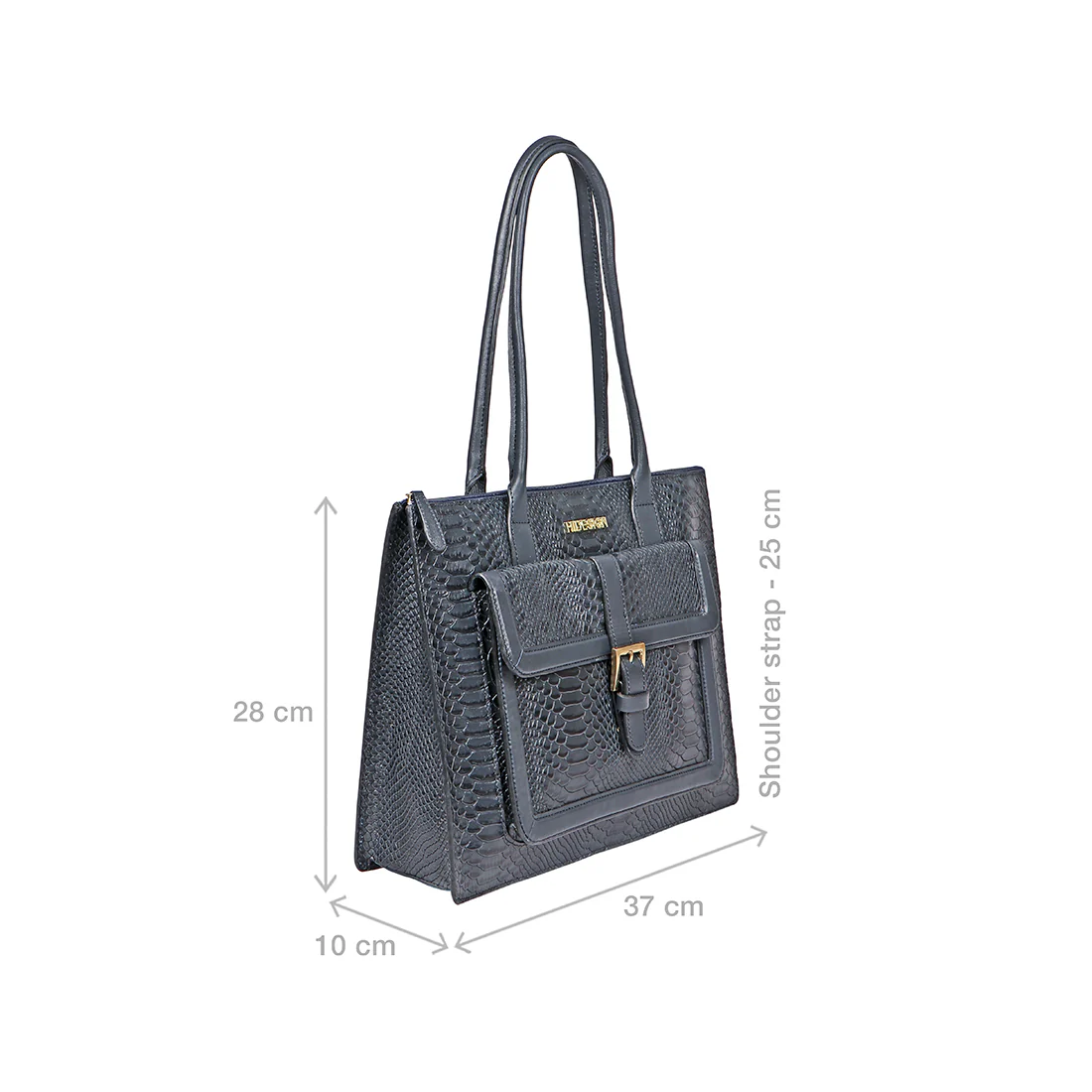 Angelina Sb 02 Blue Leather Laptop Bag - Image 2