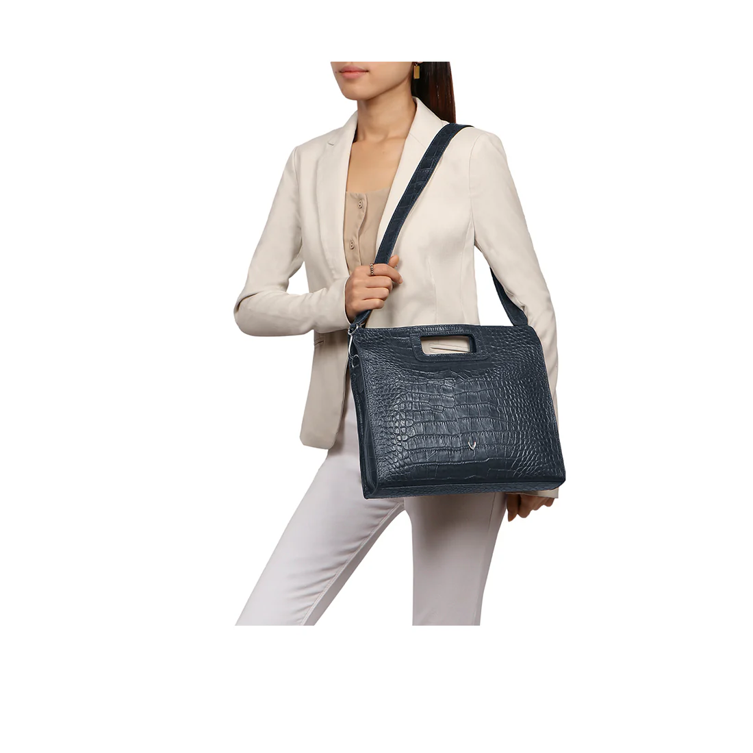 Arica 02 Blue Leather Crossbody