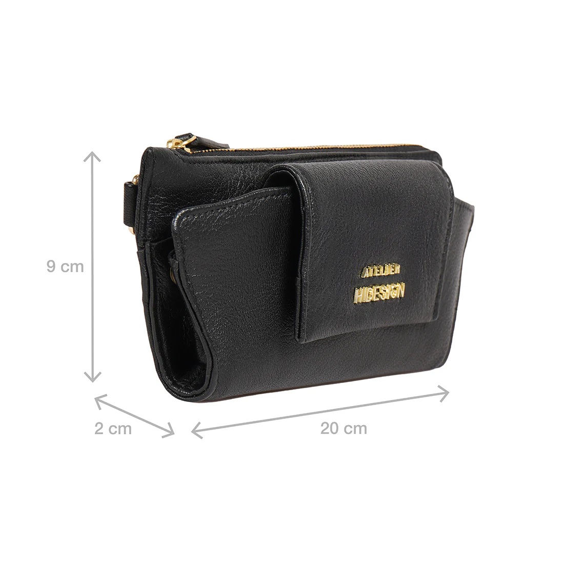 Arwen Black Leather Sunglass Pouch - Image 2