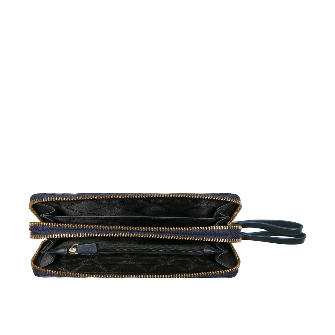 Aspen W2 Sb Blue Leather Double Zip Around Wallet - Image 4