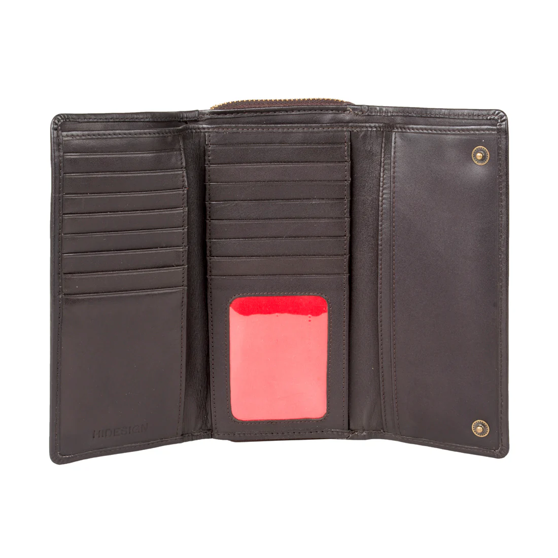 Astra W2 Brown Leather Trifold Wallet - Image 4