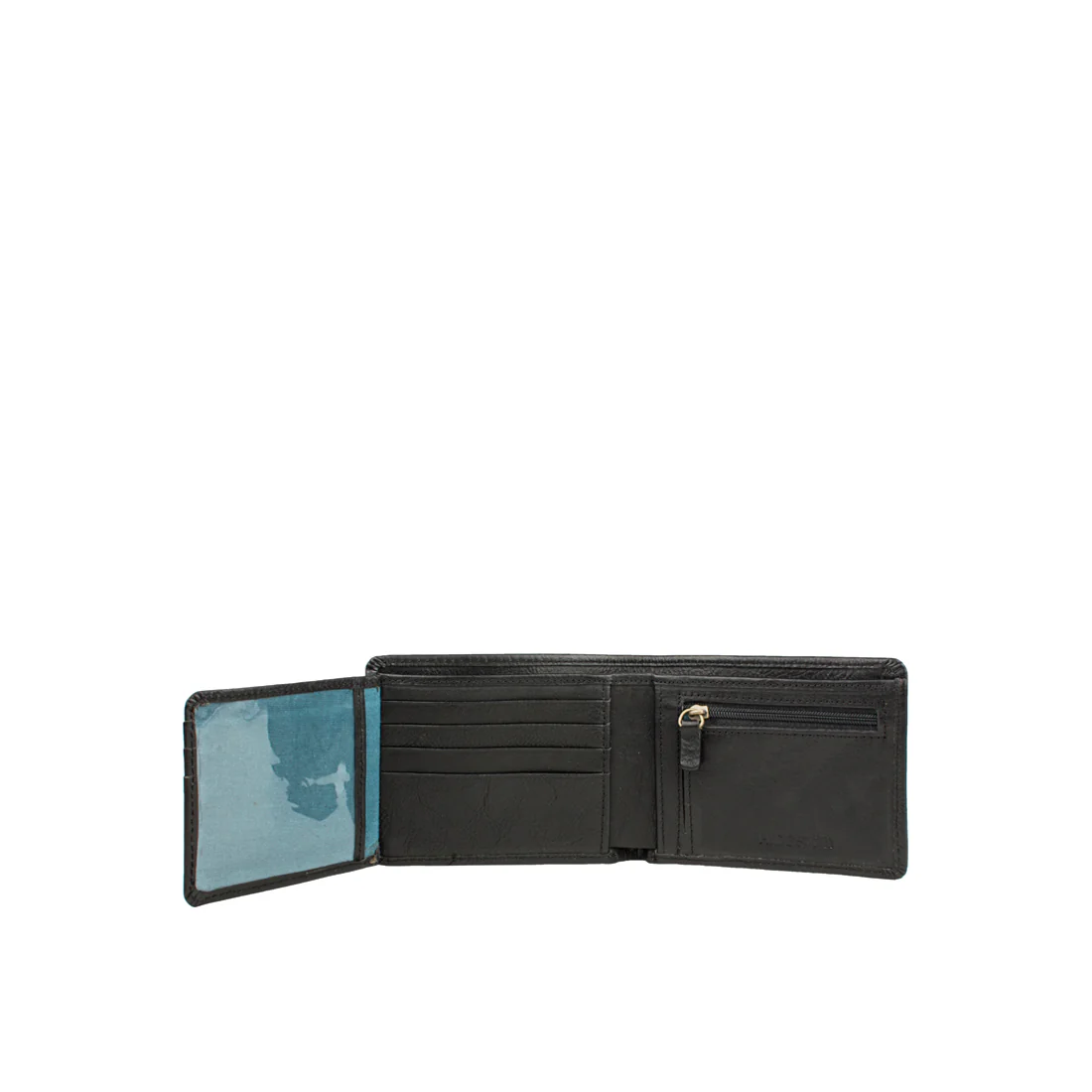 Asw004  Black Leather Bi-Fold Wallet - Image 6