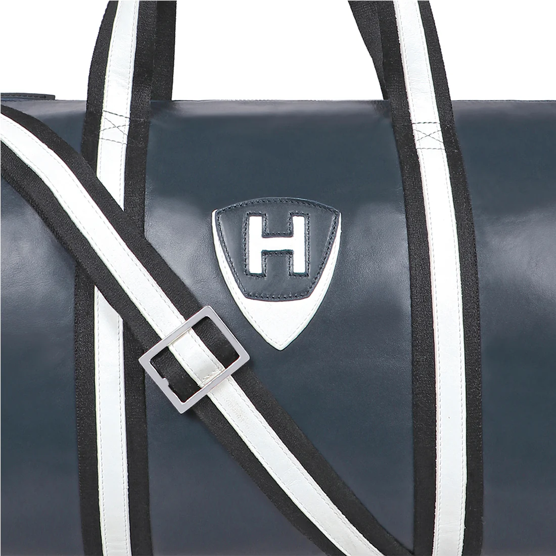 Auckland 05 Blue Leather Duffle Bag - Image 4