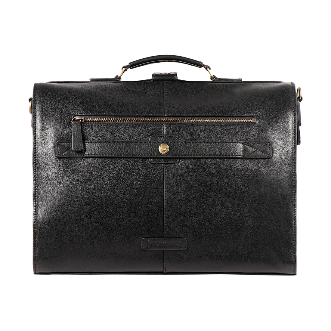 Barcelona 02 Black Leather  Briefcase - Image 3