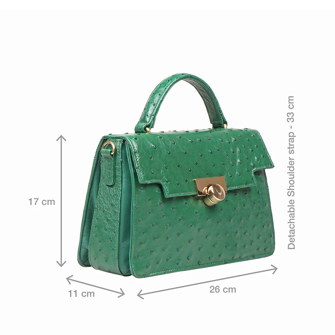 Bartoli 02 Green Leather Shoulder Bag - Image 3