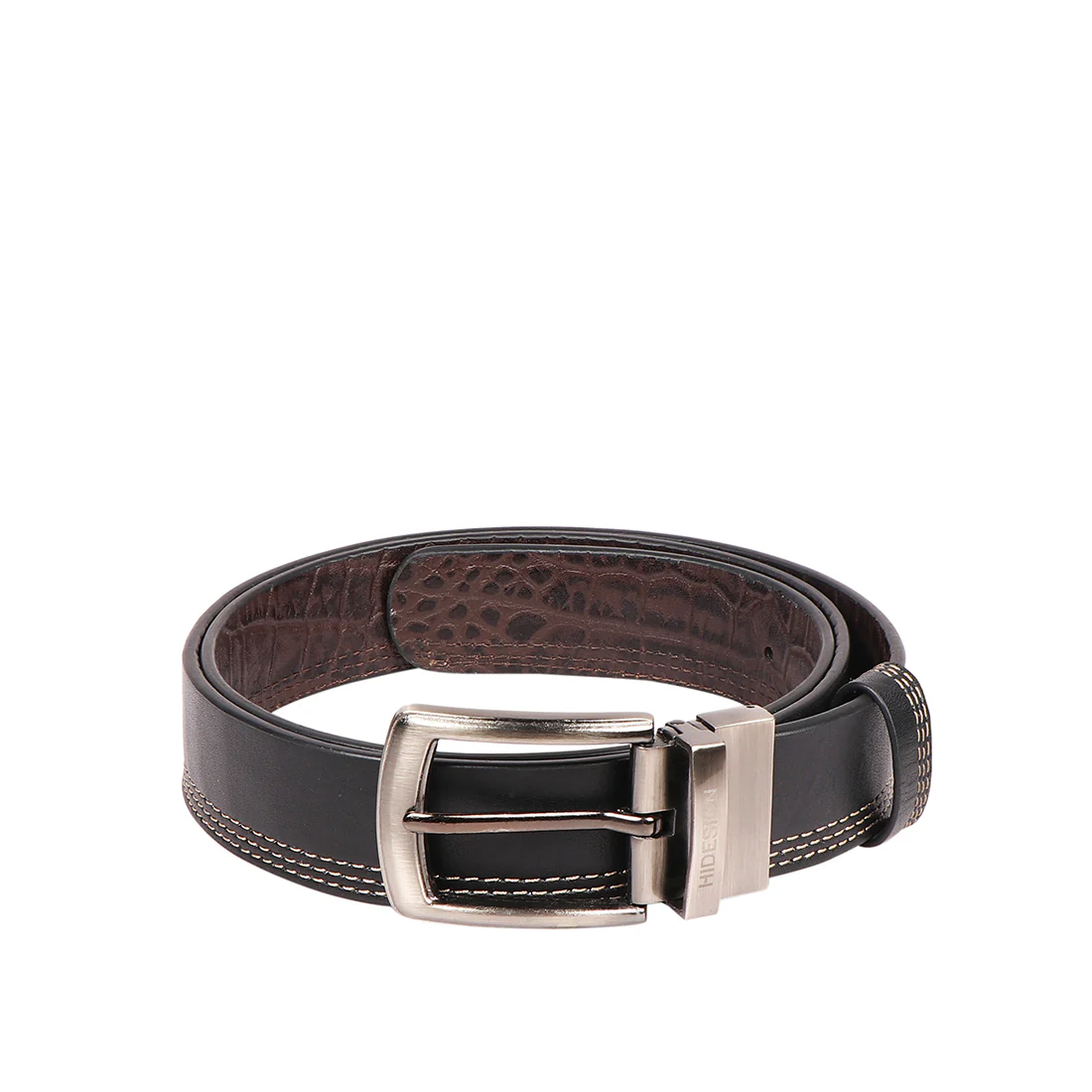 Be2207 Men's Black Reversible Leather Belt - Image 4