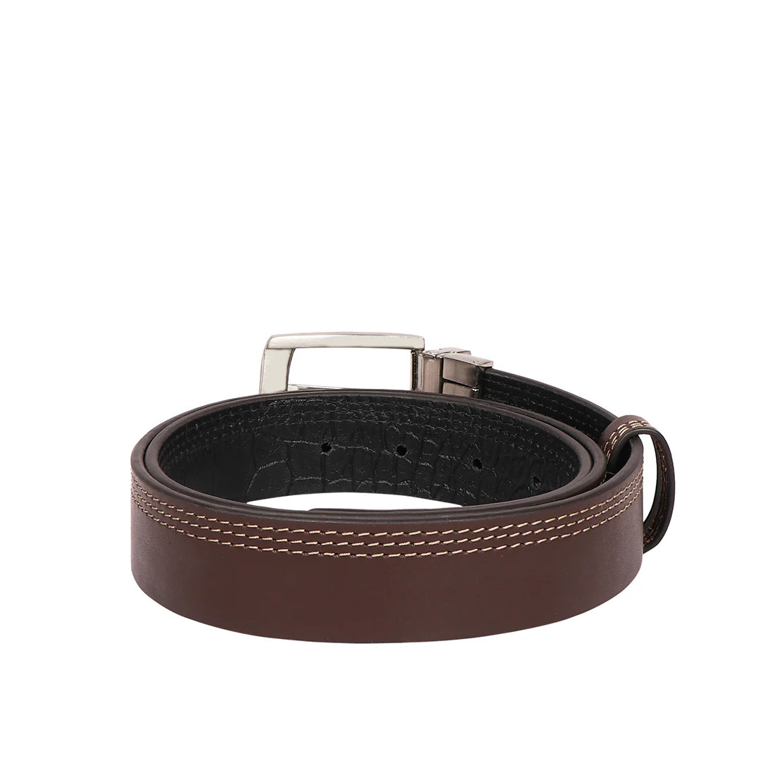 Be2207 Men's Brown Reversible Leather Belt - Image 3