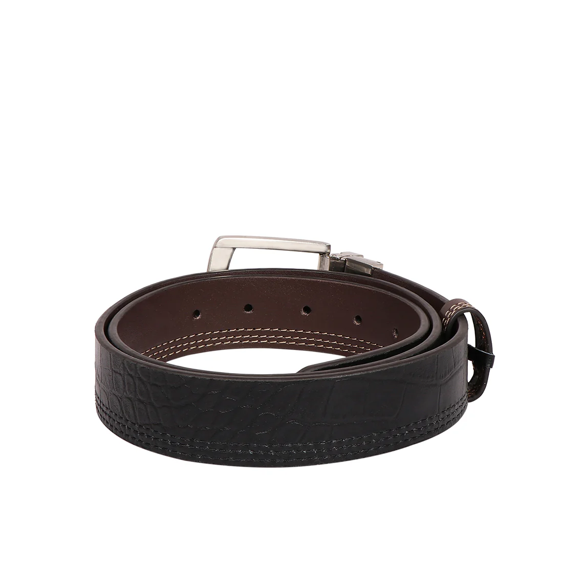 Be2207 Men's Brown Reversible Leather Belt - Image 6