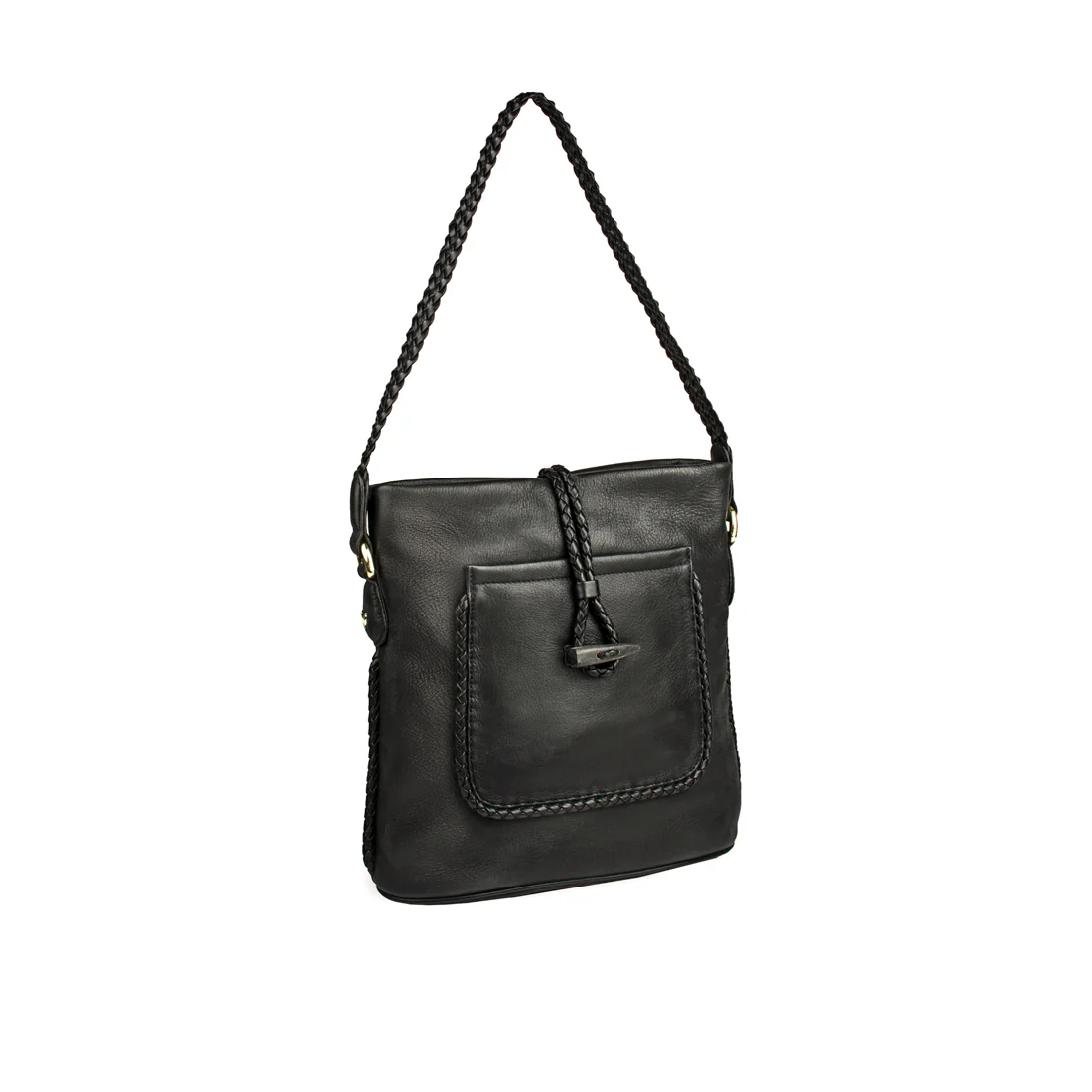 Beluga Black Leather Shoulder Bag - Image 2