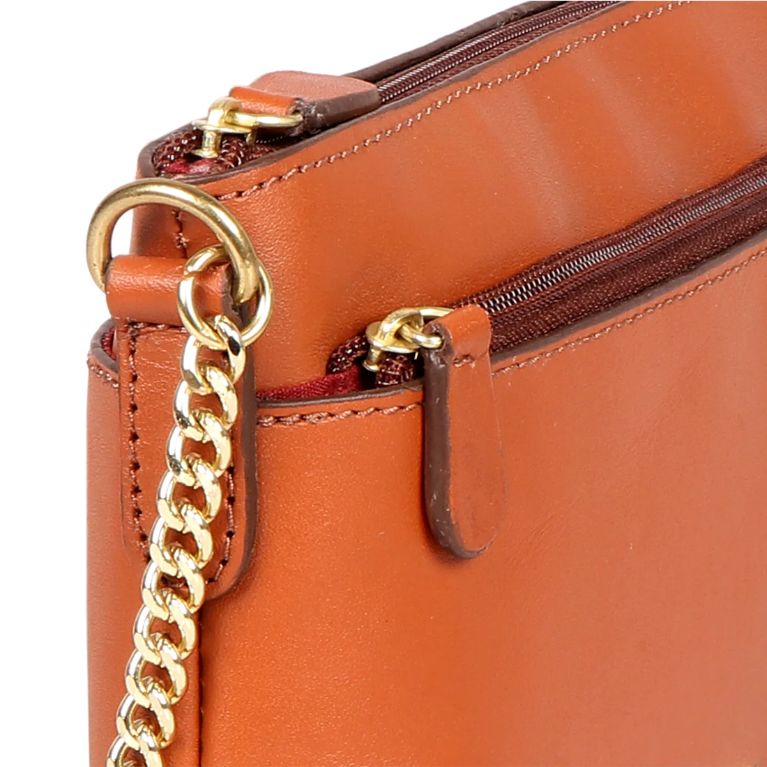 Beth 01 Orange Leather Sling Bag - Image 5