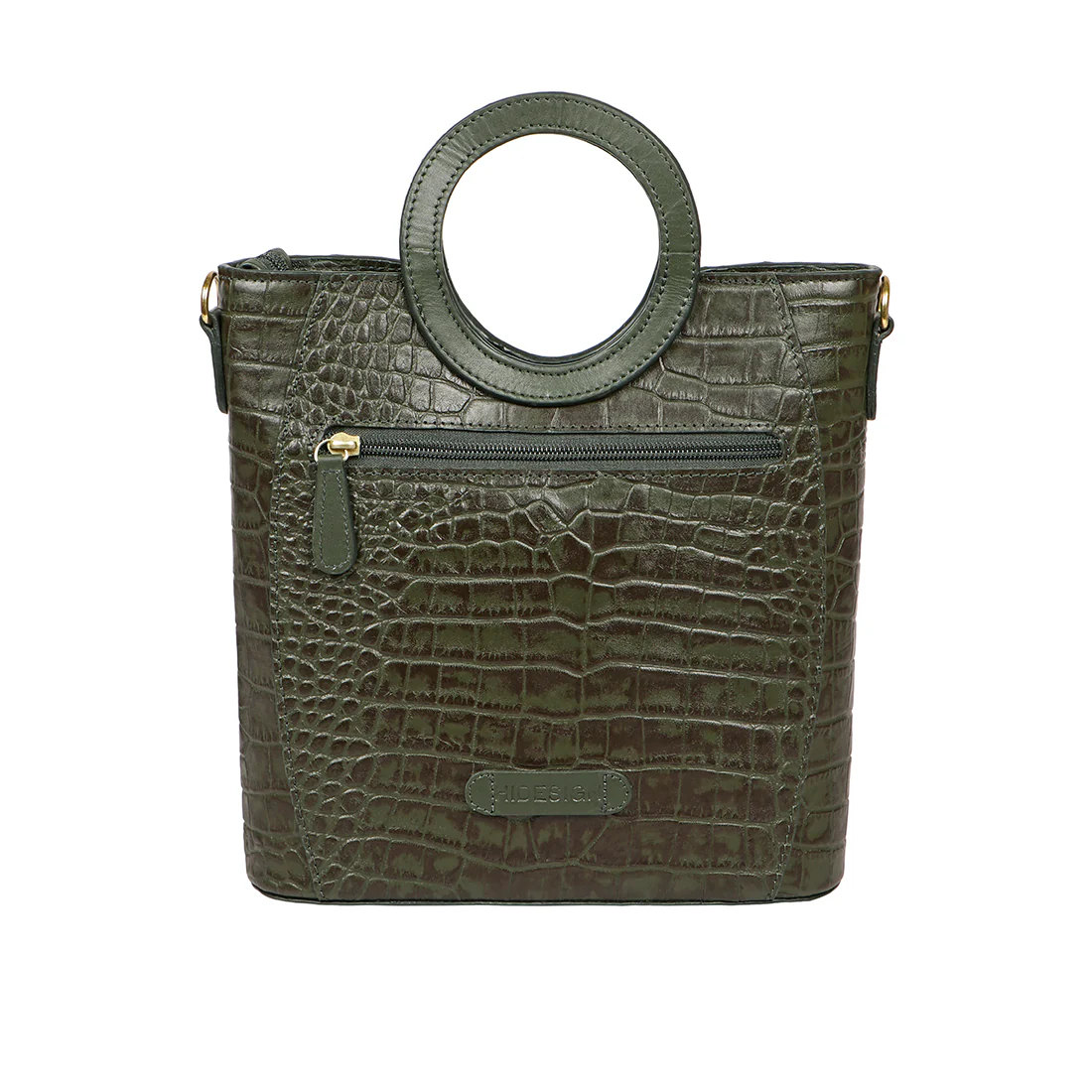 Beth 07 Green Leather Tote Bag - Image 3