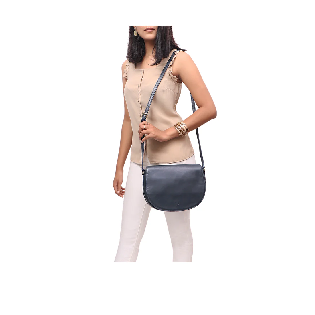 Big Nelly Blue Leather Crossbody