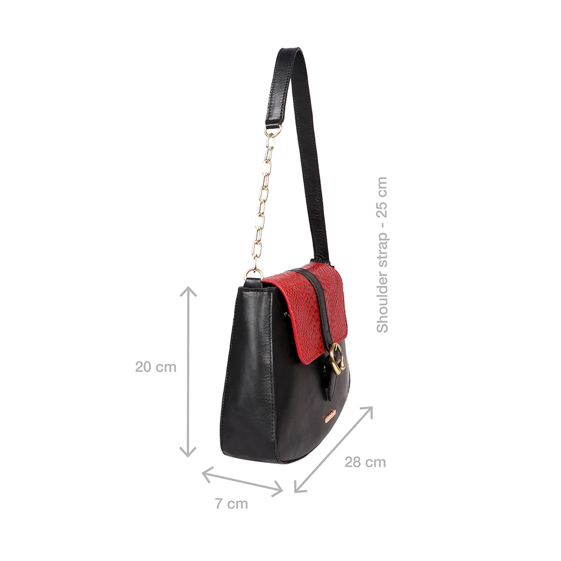 Bogota 07A Black Leather Shoulder Bag - Image 3