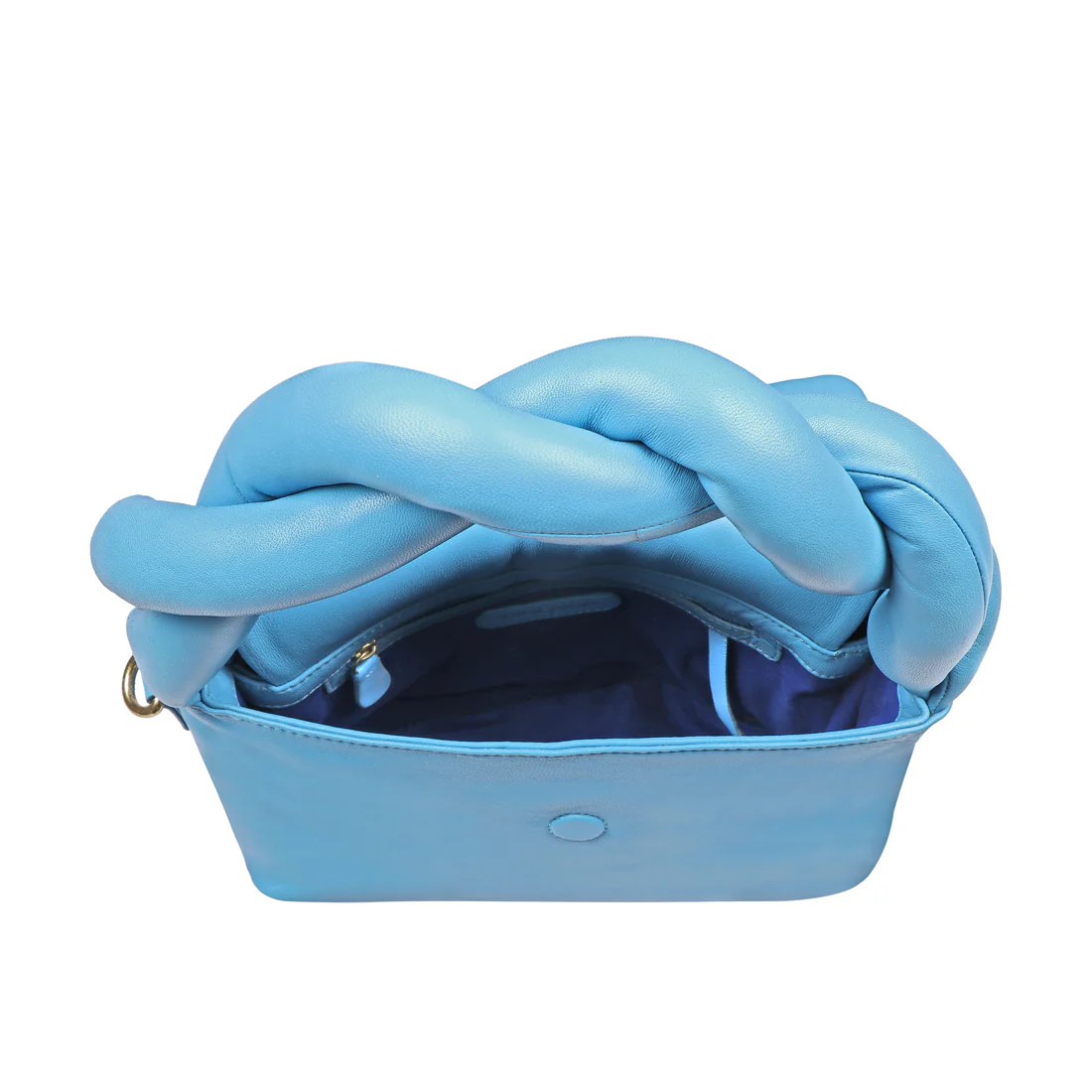 Bomba 01 Blue Leather Shoulder Bag - Image 7