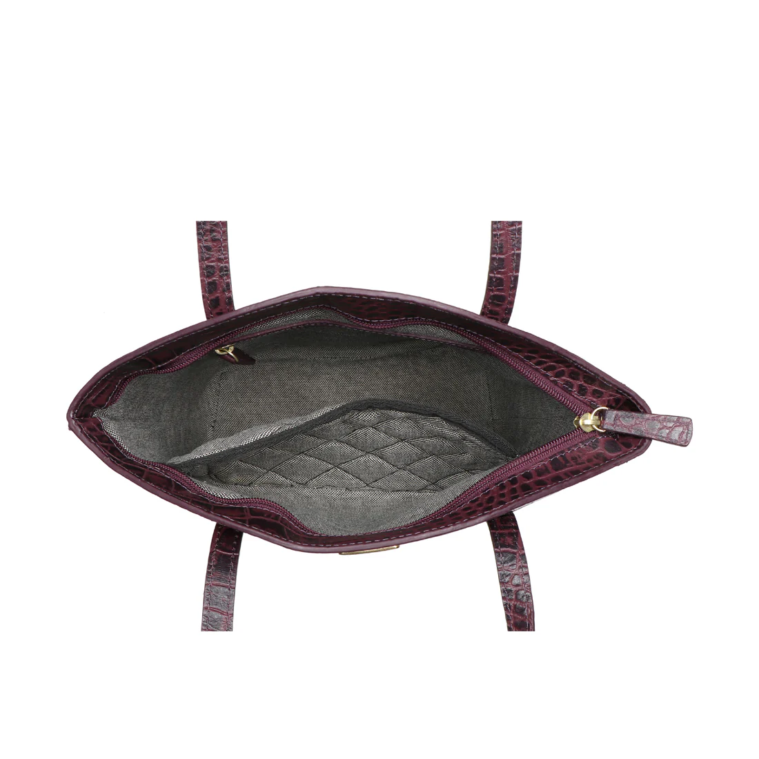 Bonn Purple Leather Tote Bag - Image 4