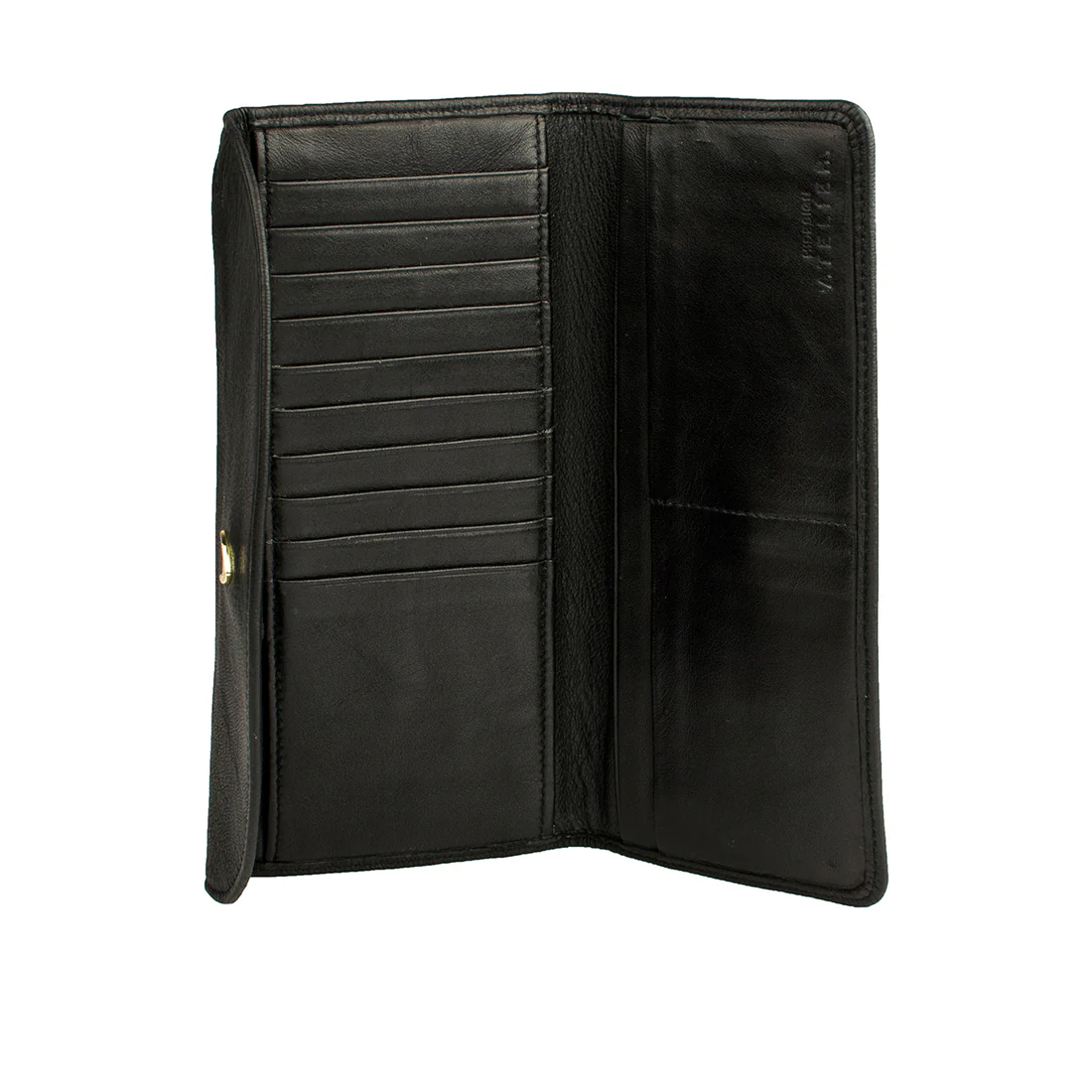 Bordeaux Black Leather Trifold Wallet - Image 4