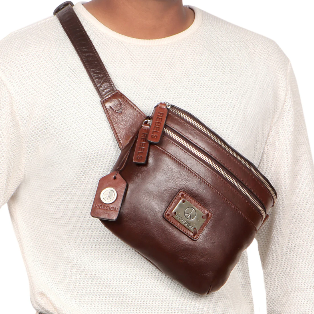 Bose 01 Brown Leather  Belt Bag - Image 6