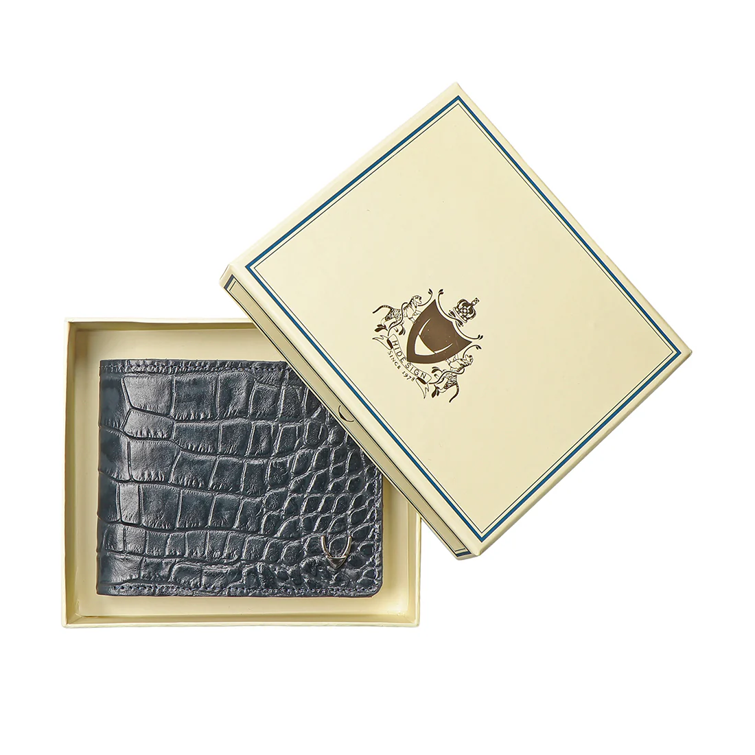 Boston W2 Blue Leather Bi-Fold Wallet - Image 8